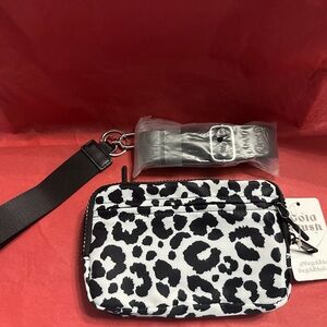 Gold Blush dual mode Leopard Print Crossbody Bag with Black Strap